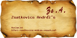 Zsatkovics András névjegykártya